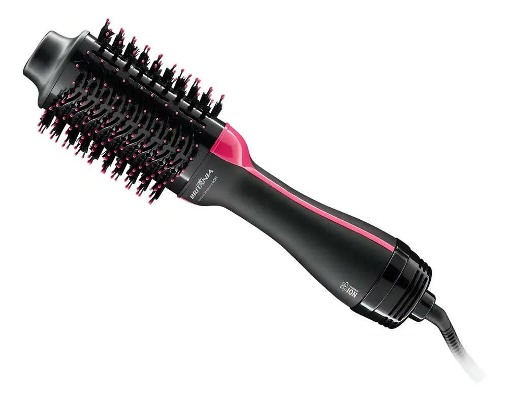 foto de Escova Secadora Bec02 Soft 4 Em 1 Tourmaline 1200w Britânia Preto E Rosa