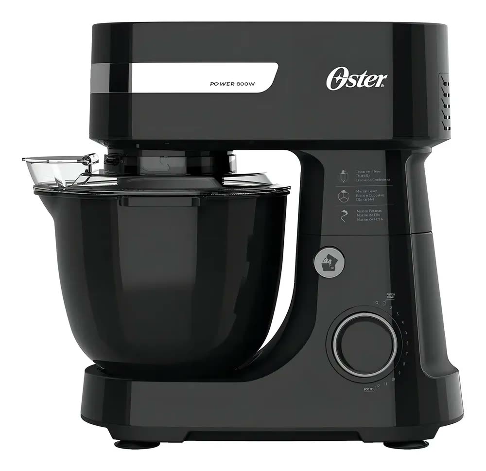 Batedeira Planetária Oster OBAT630 Preta com Tigela de 4 L e 800 W