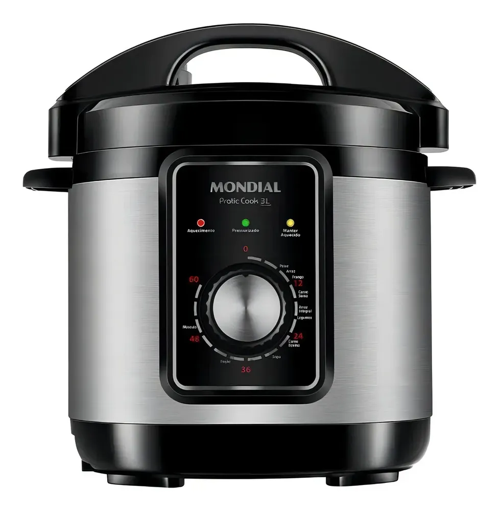 foto de Panela De Pressão Elétrica Pratic Cook Pe-47-3l-i Mondial Frequência 60Hz