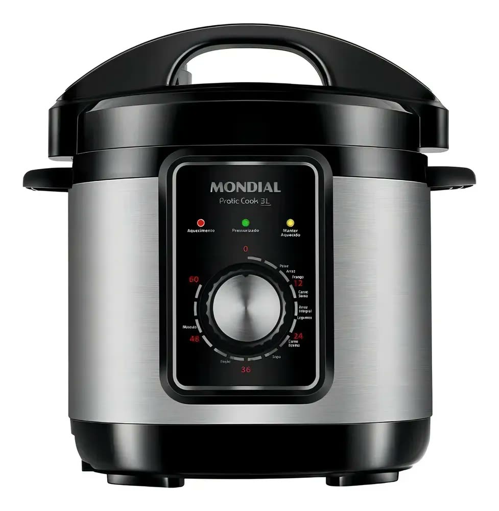 Panela De Pressão Elétrica Pratic Cook Pe-47-3l-i Mondial Frequência 60Hz