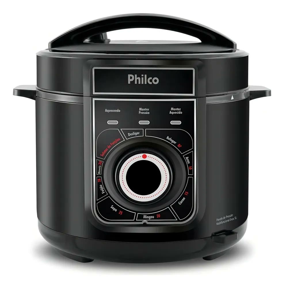 Panela De Pressão Philco Ppp02pi Inox 5l 900w Preta Cor Preto