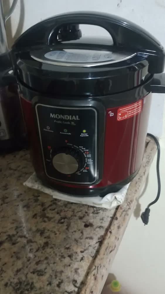 foto de Panela De Pressão Elétrica 700w Pe-47-3l-ri Vermelho Mondial Frequência 60
