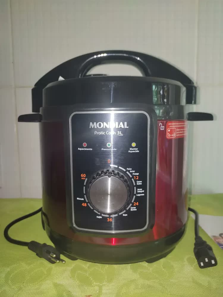 foto de Panela De Pressão Elétrica 700w Pe-47-3l-ri Vermelho Mondial Frequência 60