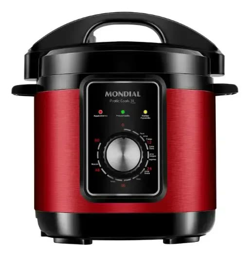 Panela De Pressão Elétrica 700w Pe-47-3l-ri Vermelho Mondial Frequência 60