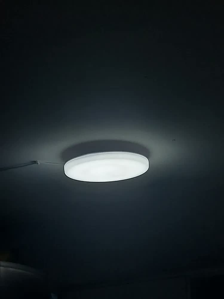 foto de Plafon Painel LED 32W Borda Infinita Redondo Ø22cm Luminária Frameless 2 Em 1 Embutir Ou Sobrepor Llum 6500k