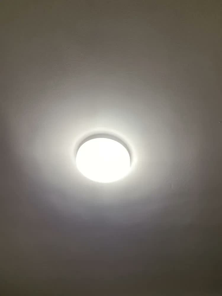 foto de Plafon Painel LED 32W Borda Infinita Redondo Ø22cm Luminária Frameless 2 Em 1 Embutir Ou Sobrepor Llum 6500k