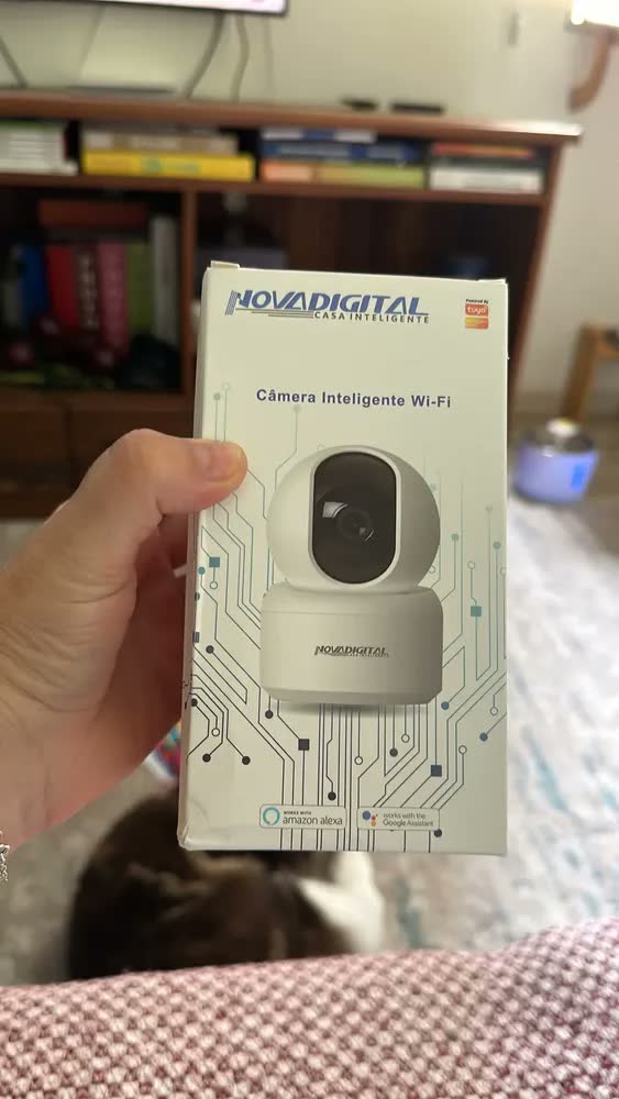 foto de Câmera Segurança Wifi Interna Inteligente Novadigital Full Hd Cs355-a Ptz 355° 1080p Onvif App Tuya Smart Life Alexa Google Visão Noturna Áudio Detecção Movimento Bivolt Branca