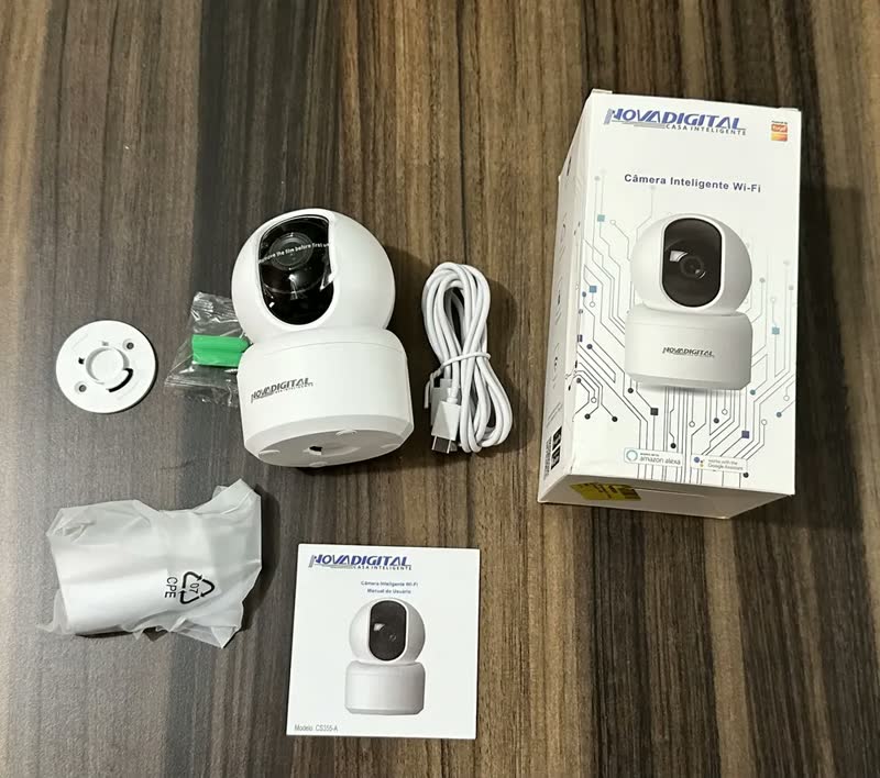 foto de Câmera Segurança Wifi Interna Inteligente Novadigital Full Hd Cs355-a Ptz 355° 1080p Onvif App Tuya Smart Life Alexa Google Visão Noturna Áudio Detecção Movimento Bivolt Branca