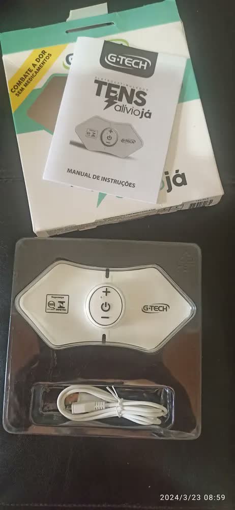 foto de G-Tech Eletroestimulador Massageador Tens Alivio Já Anvisa Cor Branco Bi