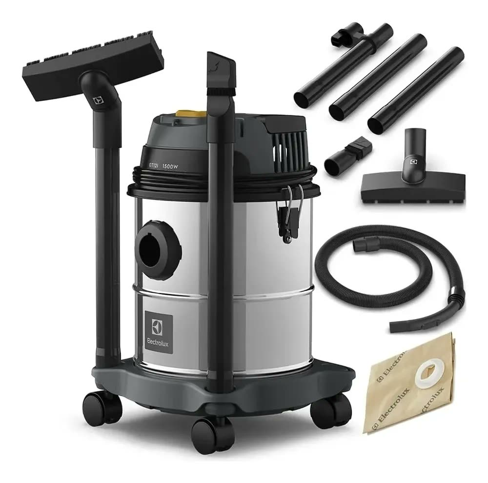ASPIRADOR DE PÓ E ÁGUA ELECTROLUX EM INOX 12L 127V GT12I