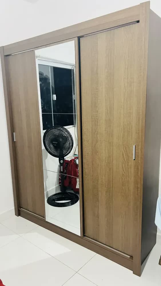 foto de Guarda Roupa Casal Madesa Mônaco 3 Portas Correr C/ Espelho