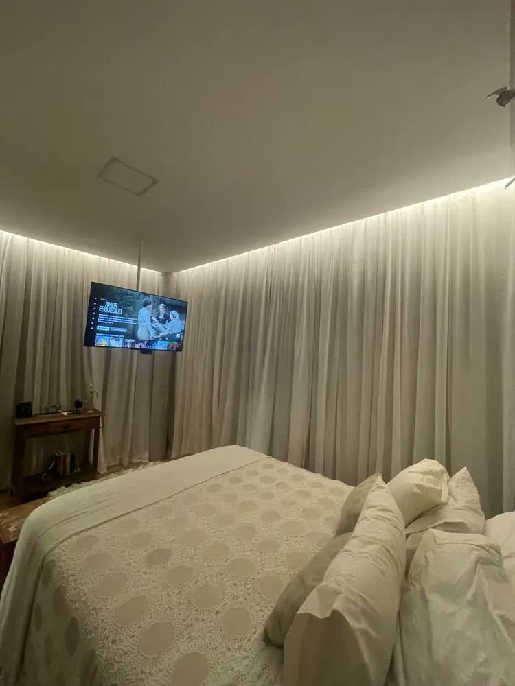 foto de Cortina Gaze Linho E Blackout  6m X 2,80m Trilho Suíço Duplo