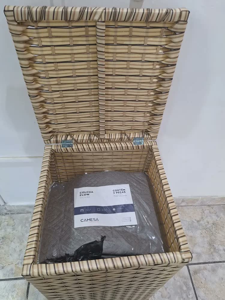 foto de Cesto De Roupa Suja Roupeiro 100l Fibra Sintética Vime Grand