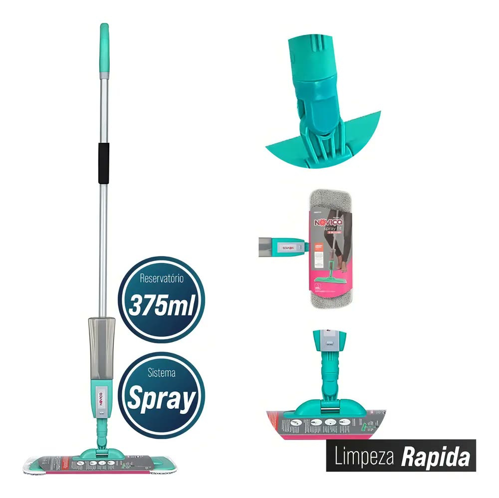 foto de Mop Spray Noviça Fit Microfibra Base Lavável e Reservatório
