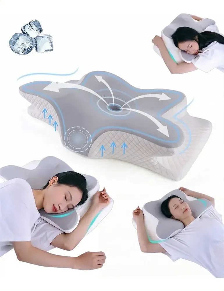 foto de Travesseiro Cervical Viscoelástico Ergonômico Light Gray