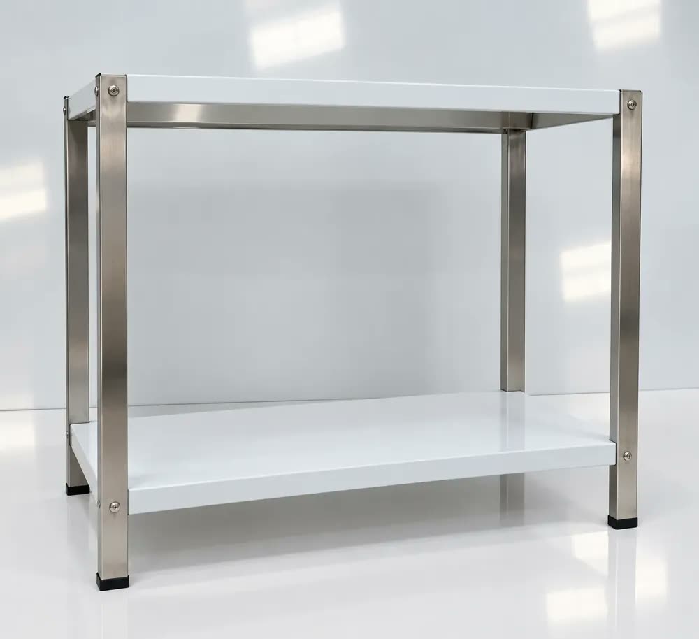 Mesa Inox Prateleira Industrial Cozinha Escritório Reforçada