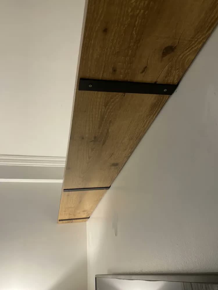 foto de 4 Mão Francesa Invertida 25cm Ferro Aço Suporte Preta