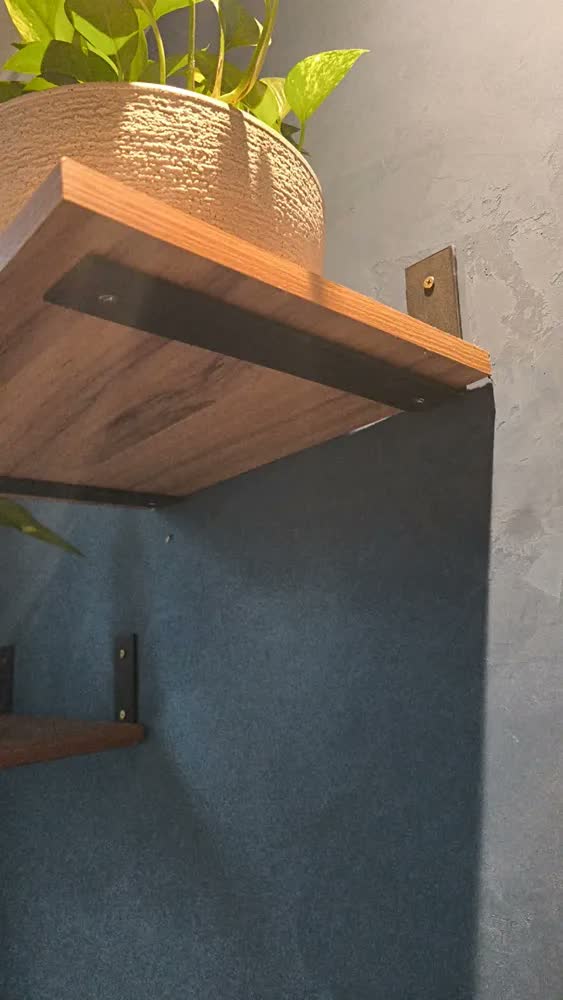 foto de 4 Mão Francesa Invertida 25cm Ferro Aço Suporte Preta