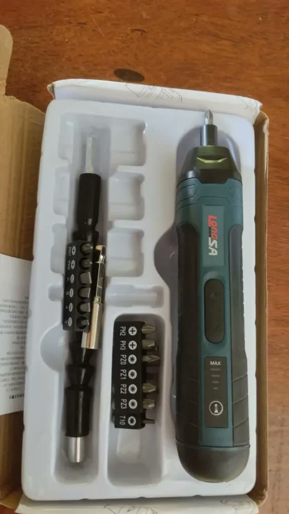 foto de Electric Cordless Screwdriver 3.7v Usb Rechargeable 4-speed Azul 3.7v