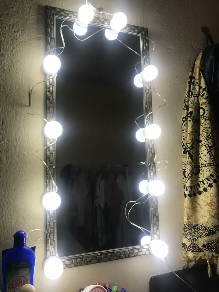 foto de Luz De Espelho Com Led Camarim Maquiagem 10 Lampadas 3 Cores - Marca Camperluz