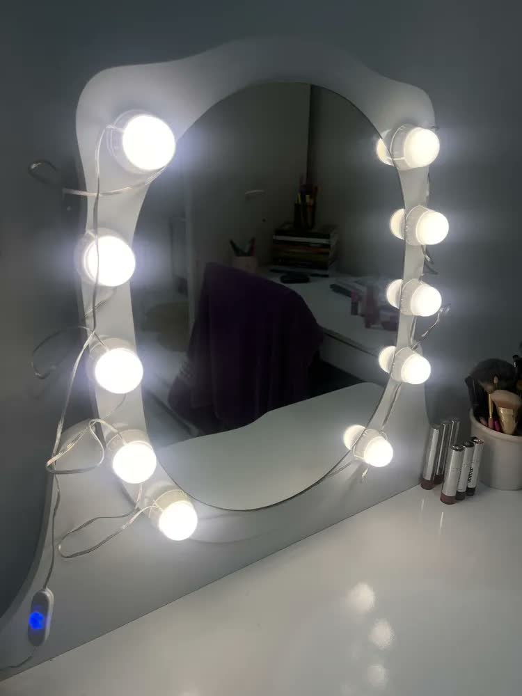 foto de Luz De Espelho Com Led Camarim Maquiagem 10 Lampadas 3 Cores - Marca Camperluz