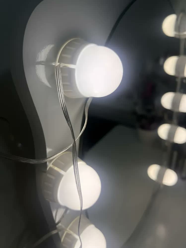 foto de Luz De Espelho Com Led Camarim Maquiagem 10 Lampadas 3 Cores - Marca Camperluz