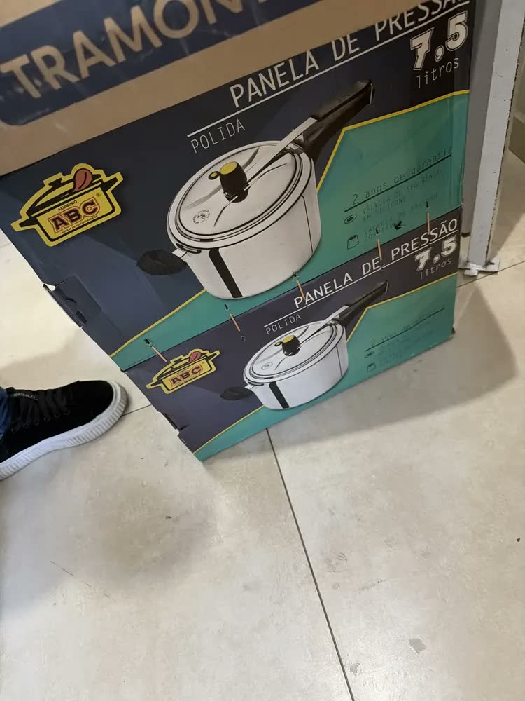 foto de Caçarola Pressão 20L Hotel Alumínio ABC Trava Externa Cinza 31cm
