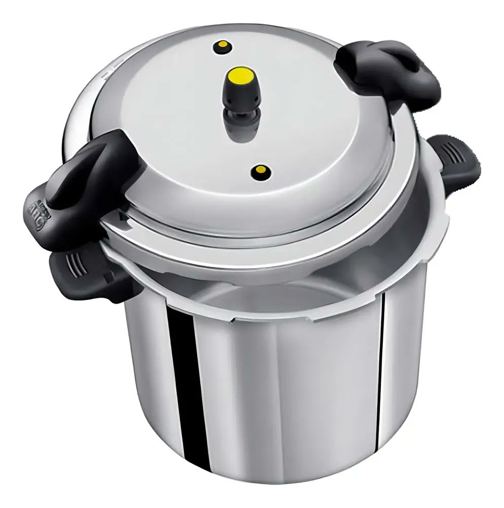 Caçarola Pressão 20L Hotel Alumínio ABC Trava Externa Cinza 31cm