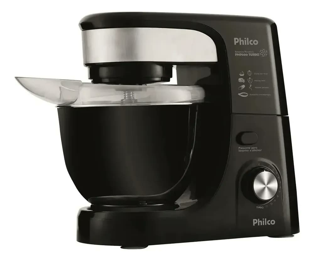 Batedeira Planetária 12 Veloc Php500 500w Preta Philco