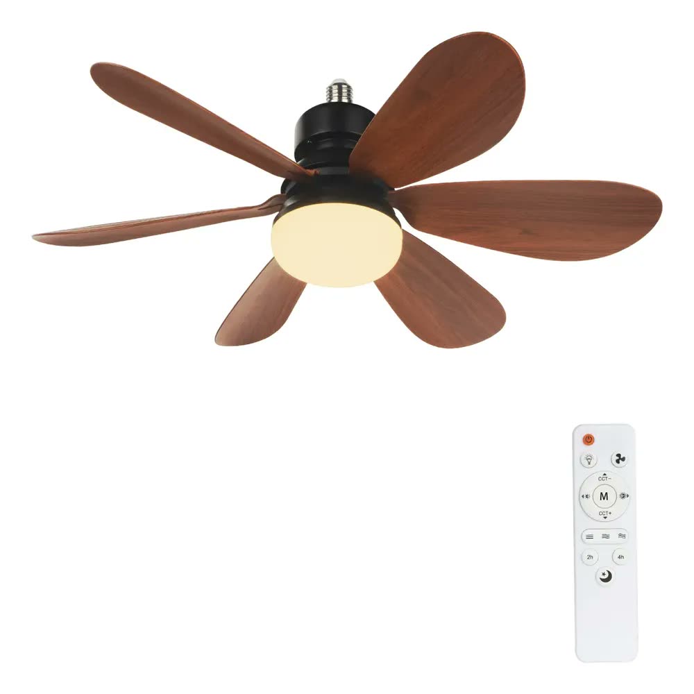 Ventilador Soquete Com Luz E26 E27 Com Controle 52 Cm 127/220v