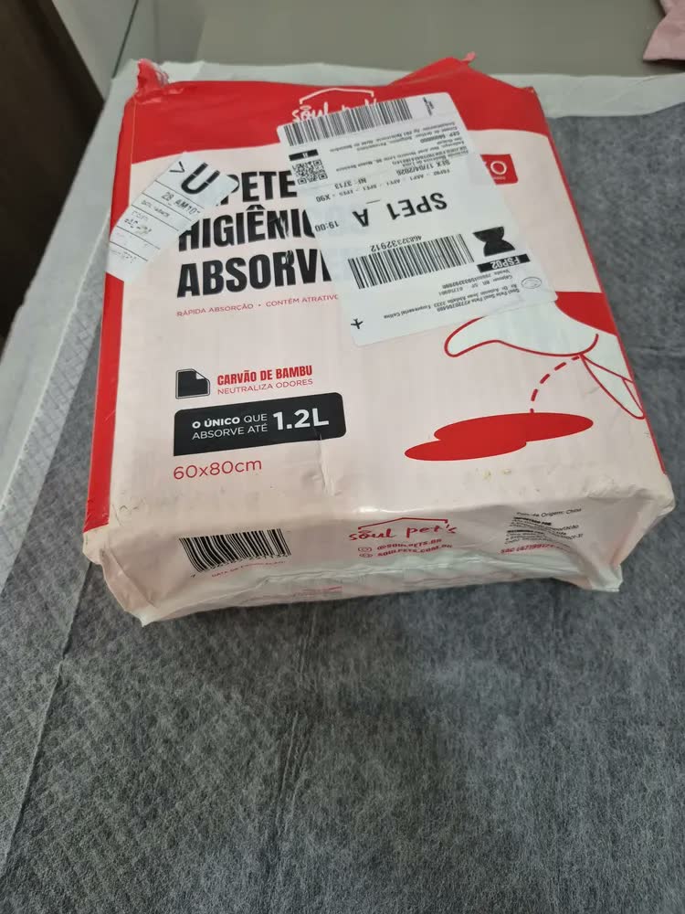 foto de Tapete Higiênico 60x80cm Carvão Ativado Com 30un Soul Pets Cinza