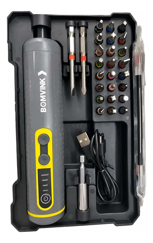 Kit Chave De Fenda Eletrica Bomvink 30 Em 1 - 3.6v