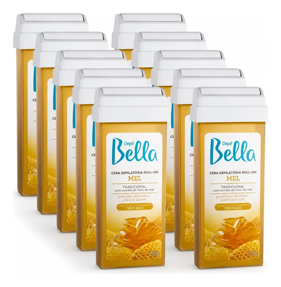 foto de Cera Roll On Depil Bella Mel Kit 10 Refil Depilação