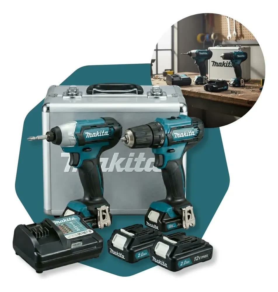 Kit Parafusadeira Furadeira Makita Clx224sax 12v Com Maleta