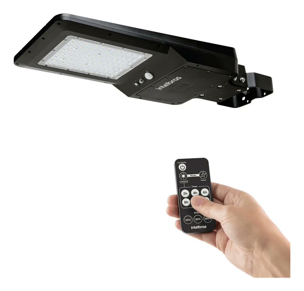 Luminária Solar Integrada Intelbras Lsi 4800 Estrutura Preto