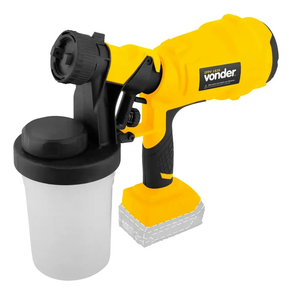 Pistola Pintura À Bateria S/ Bateria E Carregador Vonder Cor Amarelo