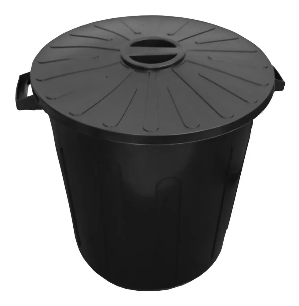 Lixeira Fechada Com Tampa 100 Litros Cesto Para Roupa Agua