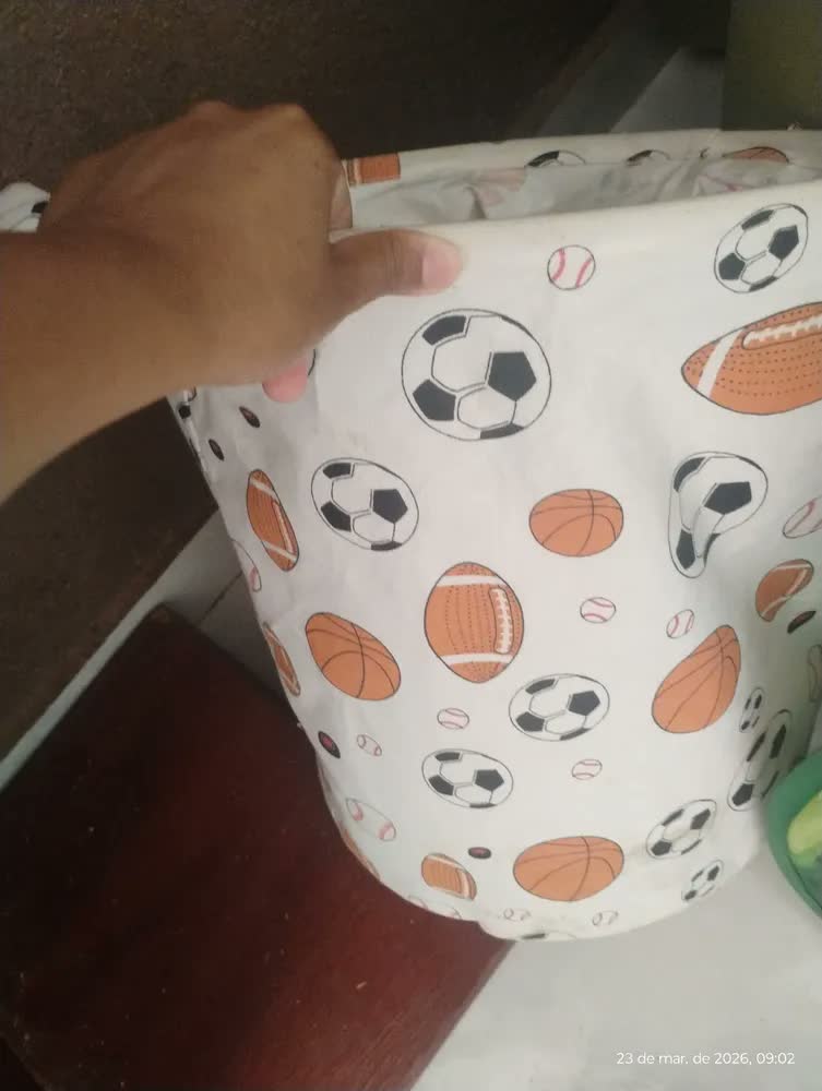 foto de Cesto Organizador Infantil Brinquedo Roupa Suja Dobrável 40l