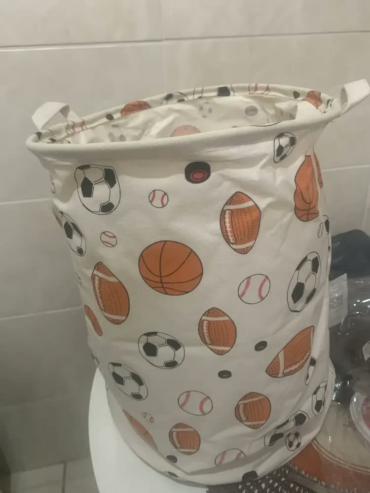 foto de Cesto Organizador Infantil Brinquedo Roupa Suja Dobrável 40l