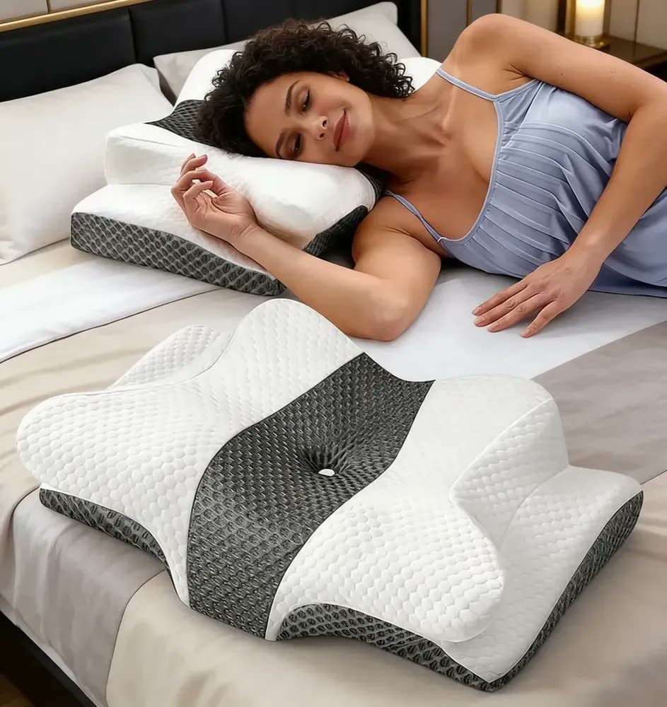 Travesseiro Ortopédico Cervical Antirronco White-gray