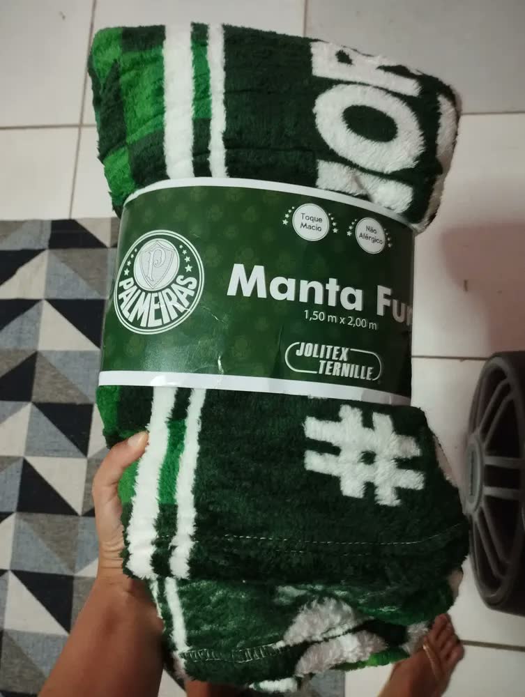 foto de Manta Solteiro 200x150 Jolitex Corinthians Preto Poliéster Hipoalergênica