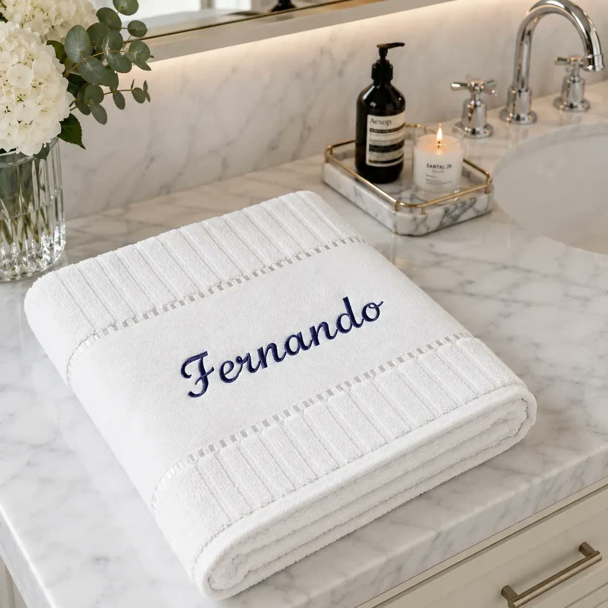 Toalha Banho Karsten Original Promoção + Nome Bordado Brinde