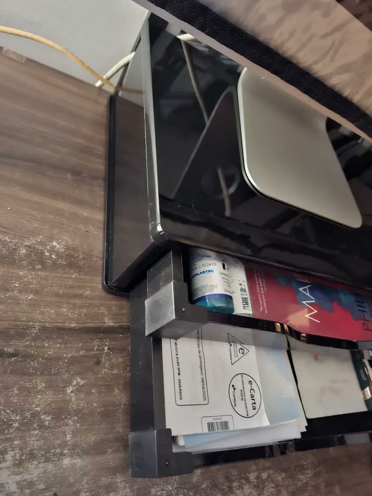 foto de Suporte P/ Monitor 2 Gavetas Mdf Black Piano 3346 Souza