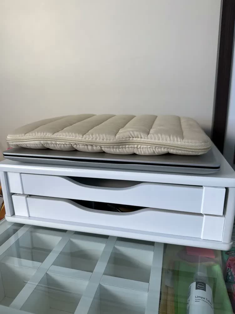 foto de Suporte P/ Monitor 2 Gavetas Mdf Black Piano 3346 Souza