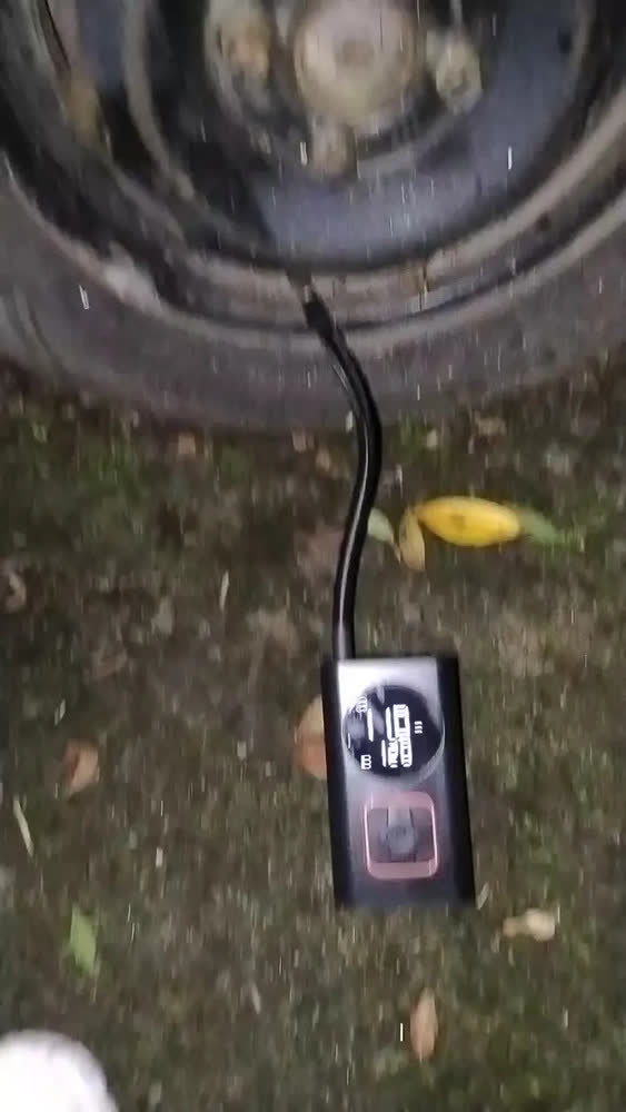 foto de Compressor Calibrador De Pneus Calibrador B&G Portátil Mini Digital Carro Bike Sem Fio Cor Preto