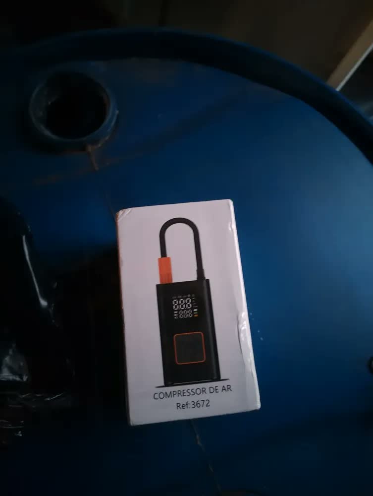 foto de Compressor Calibrador De Pneus Calibrador B&G Portátil Mini Digital Carro Bike Sem Fio Cor Preto