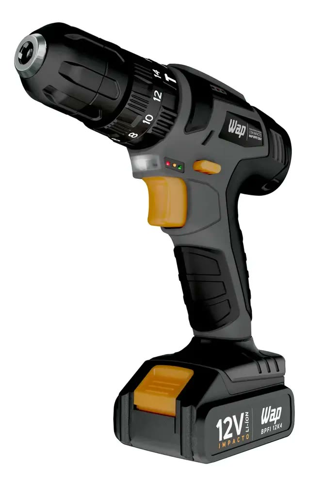 Parafusadeira e Furadeira com Impacto WAP BPFI 12K4 com Led de Iluminação Maleta