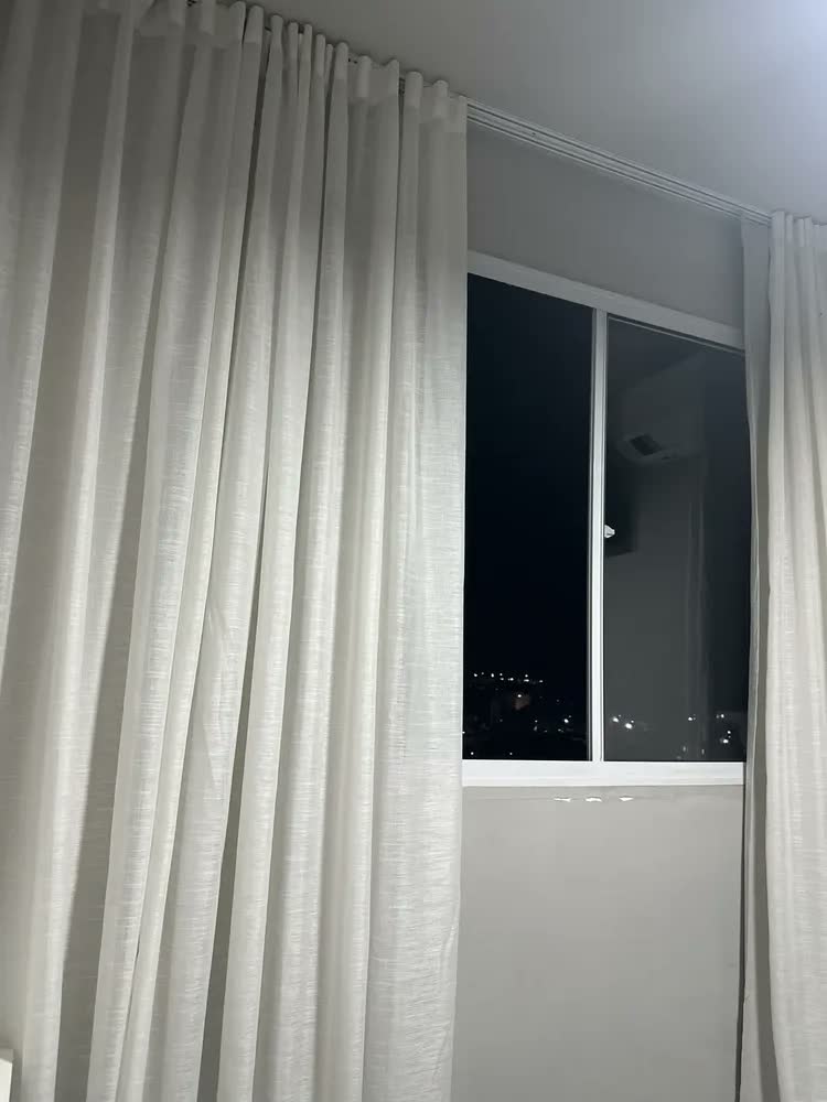 foto de Cortina Gaze Linho E Blackout 100% - 6m X 2,70 Trilho Duplo
