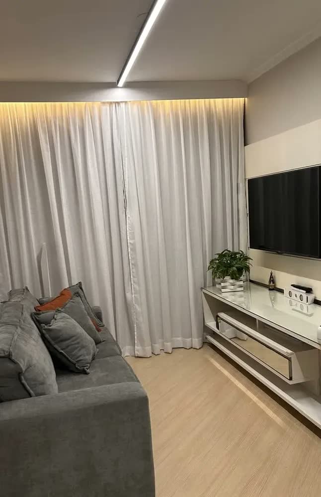foto de Cortina Gaze Linho E Blackout 100% - 6m X 2,70 Trilho Duplo