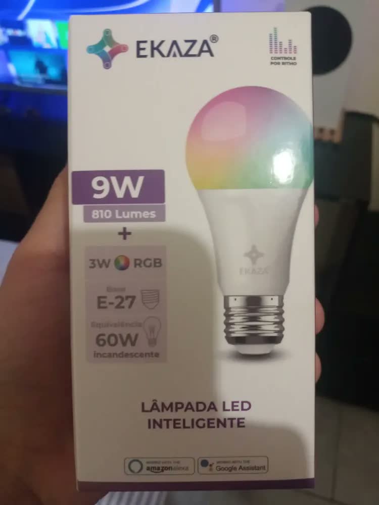 foto de Lâmpada Inteligente Ekaza Ekhm-T609 Rgb A60 9W+3RGB Smart Alexa e Google Home